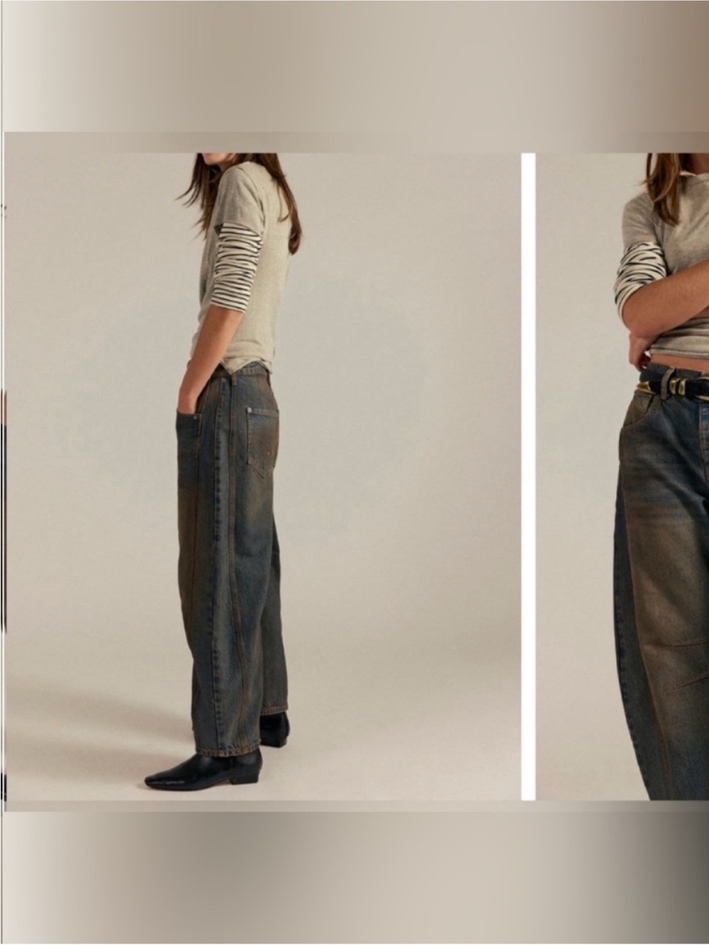 NWOT Free People We The Free Good Luck Mid-Rise Barrel Jeans - Lost Desert - 28 - Picture 8 of 13
